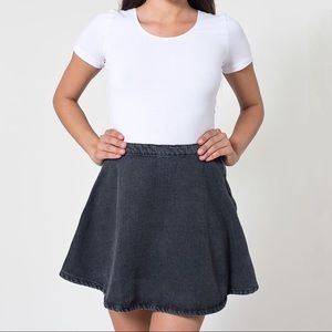 NWT American Apparel Black Circle Mini Denim Skirt